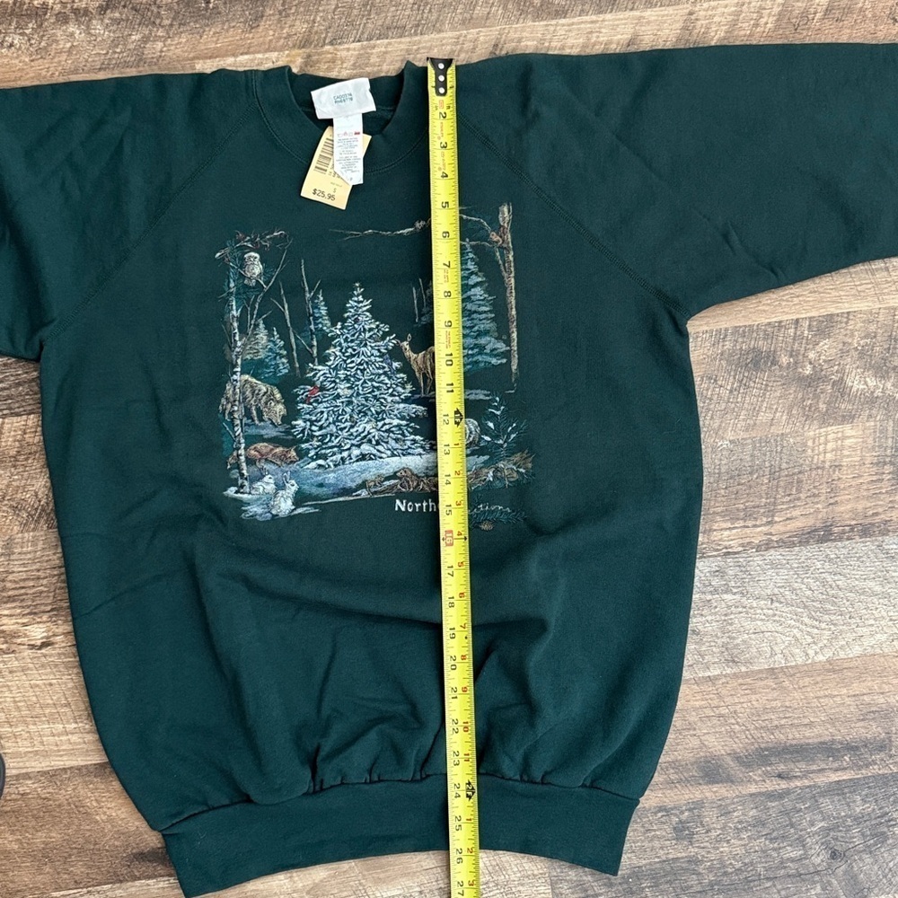 Vintage Northern Reflections Forest Green Wildlife Sweatshirt Small - Picture 8 of 9